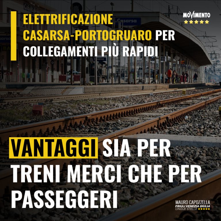 Elettrificazione Casarsa – Portogruaro per velocizzare collegamento Udine – Venezia