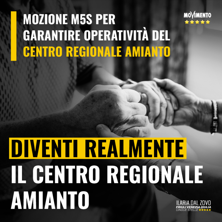 Mozione M5S per garantire l’operatività del Centro regionale amianto