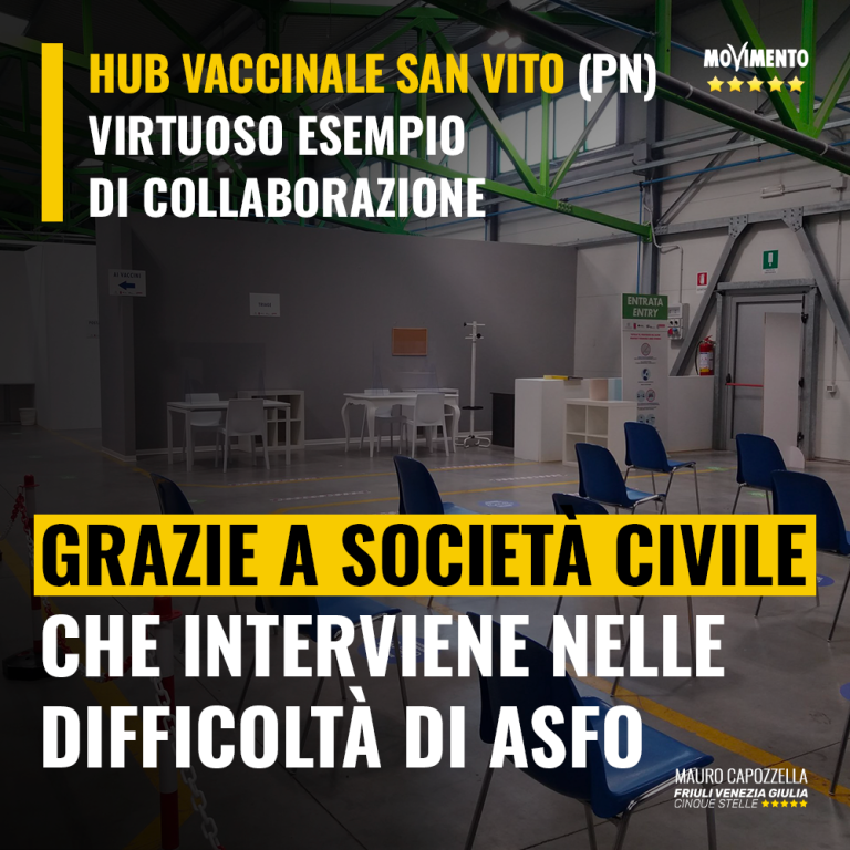 Hub vaccinale San Vito virtuoso esempio di collaborazione