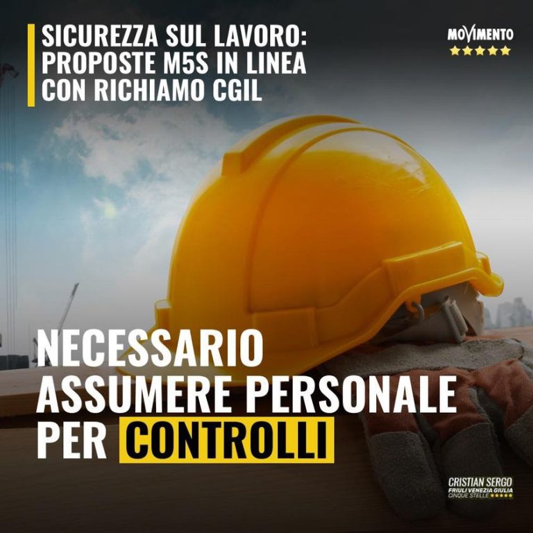 Sicurezza sul lavoro, nostre proposte in linea con richiamo CGIL