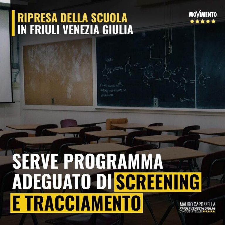 Ripartenza scuola ha bisogno di screening e tracciamento