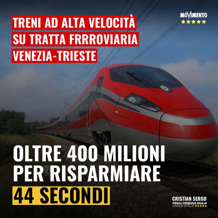 Venezia – Trieste, oltre 400 milioni per risparmiare 44 secondi