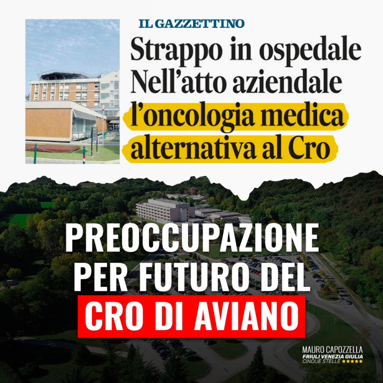 Preoccupazione per futuro del CRO di Aviano