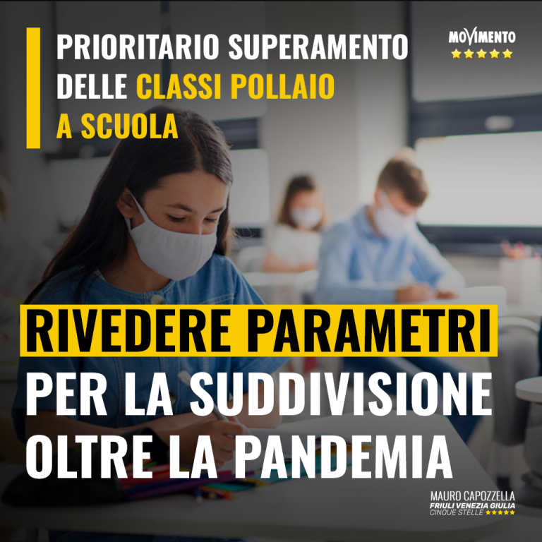 Scuola, prioritario superamento delle classi pollaio