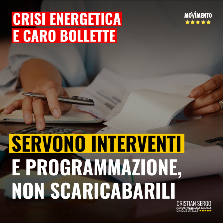 Caro bollette, servono programmazione e interventi, non scaricabarili