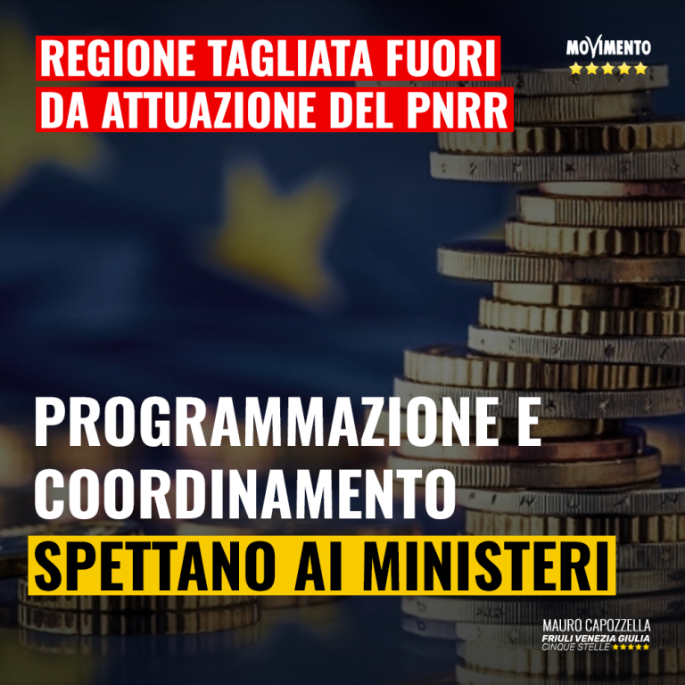 Regione tagliata fuori da attuazione PNRR