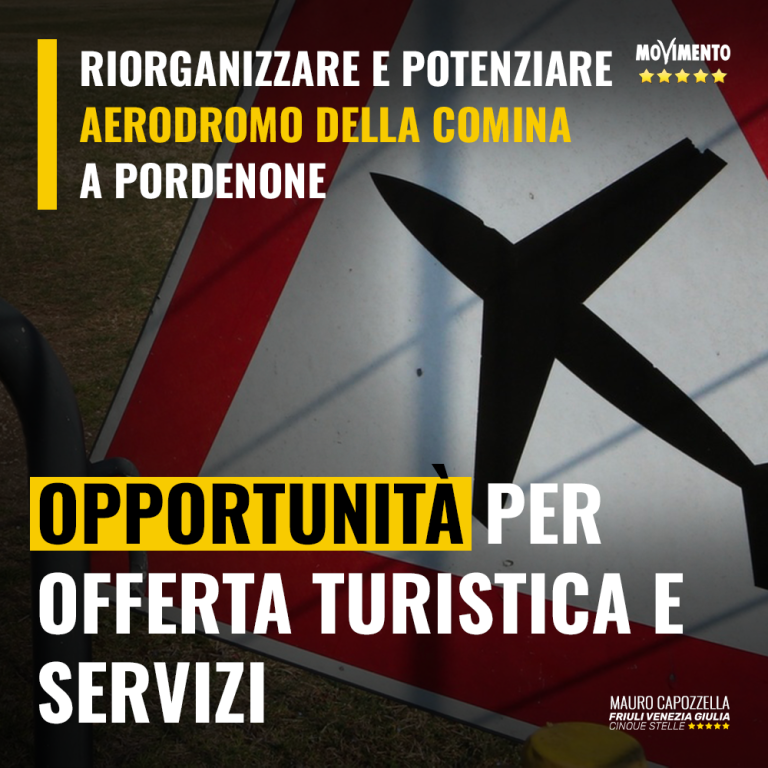 Riorganizzare e potenziare aerodromo Comina a Pordenone