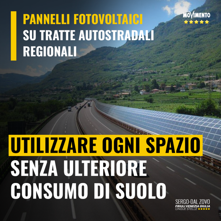 Pannelli fotovoltaici sulle tratte autostradali regionali