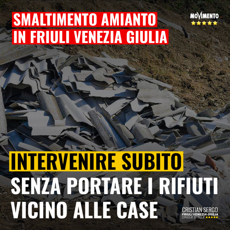 Smaltimento amianto, intervenire subito senza portarlo vicino alle case