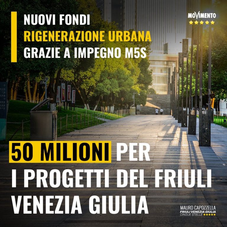 Nuovi fondi rigenerazione urbana grazie a impegno M5S