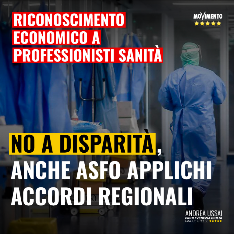 ASFO applichi accordi regionali su riconoscimento economico a professionisti sanità