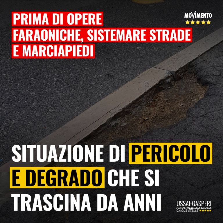 Prima delle opere faraoniche, sistemare strade e marciapiedi