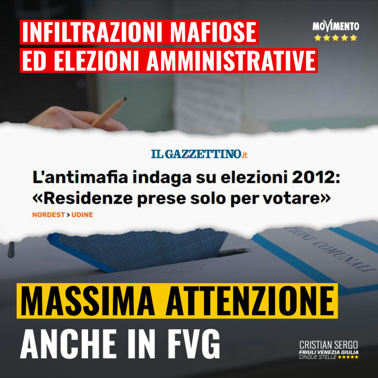 Infiltrazioni mafiose, massima attenzione per elezioni amministrative