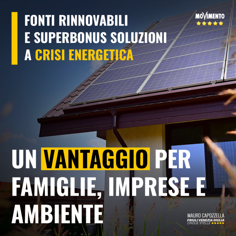 Fonti rinnovabili e Superbonus soluzioni a crisi energetica