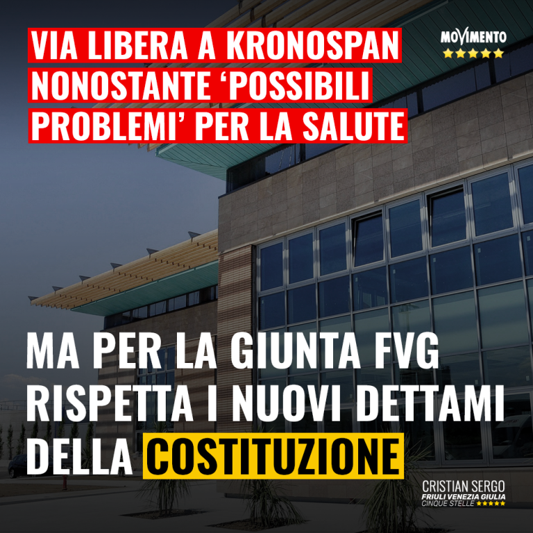 Via libera a Kronospan. ‘Possibili problemi’ per la salute ma per la Giunta rispetta la Costituzione