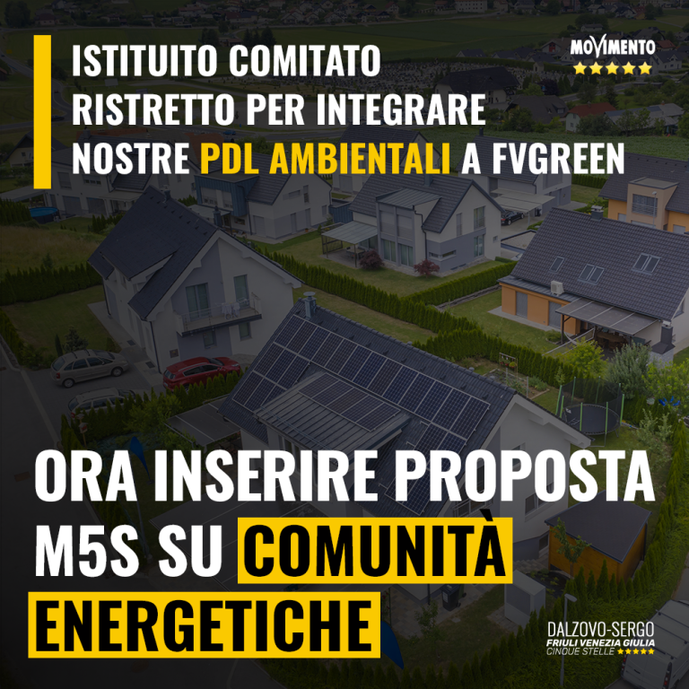 FVGreen, ok Comitato ristretto, ora inserire comunità energetiche