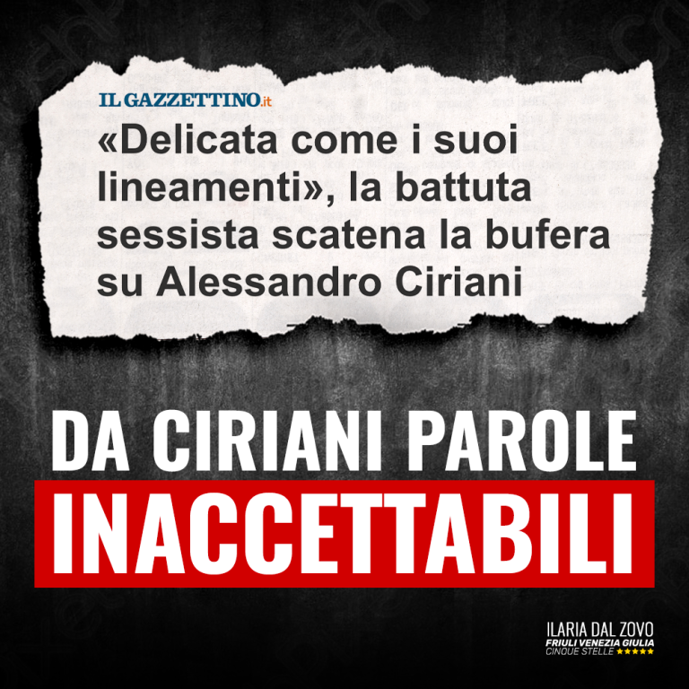 Da Ciriani inaccettabili parole su Stefanutto