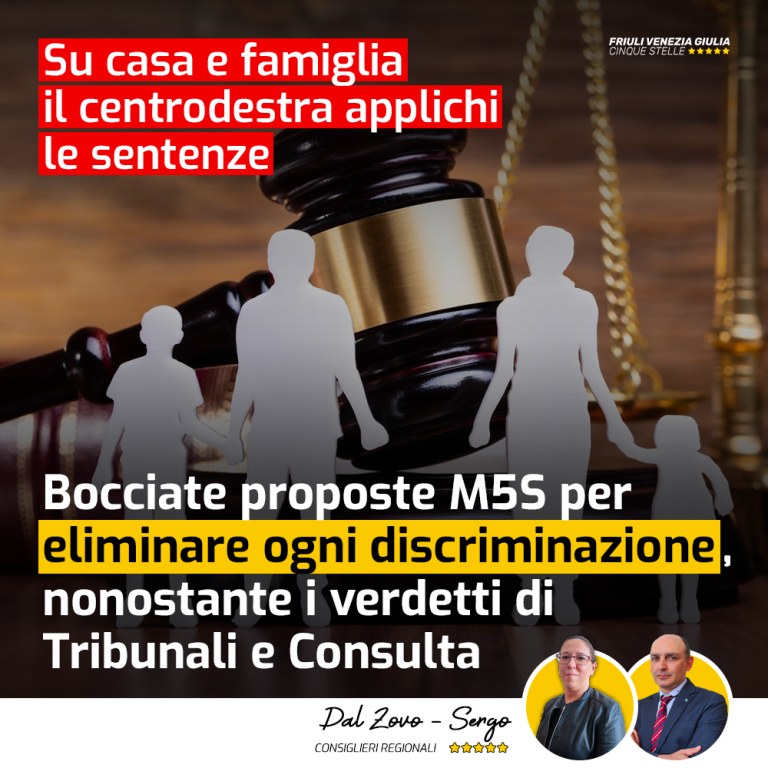 Su casa e famiglia centrodestra applichi sentenze