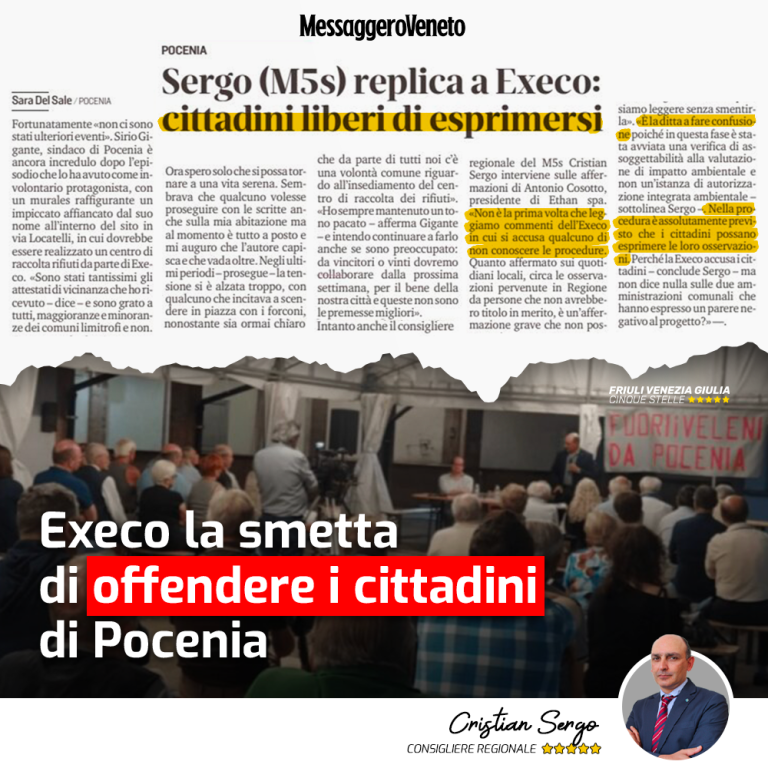 Execo la smetta di offendere i cittadini di Pocenia