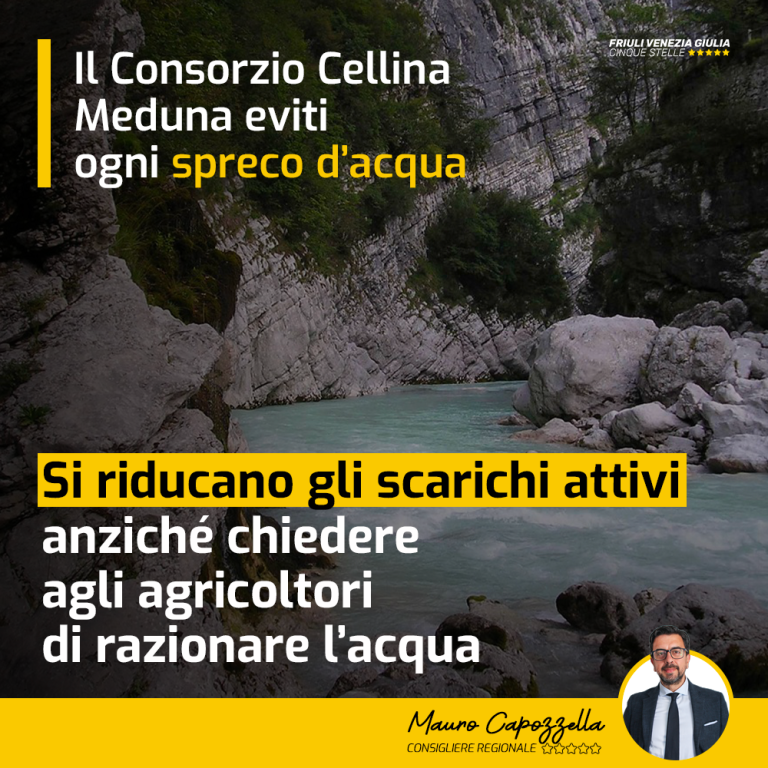 Consorzio Cellina Meduna eviti ogni spreco di acqua