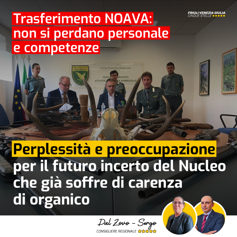 Perplessità per trasferimento NOAVA: non perda personale e competenze