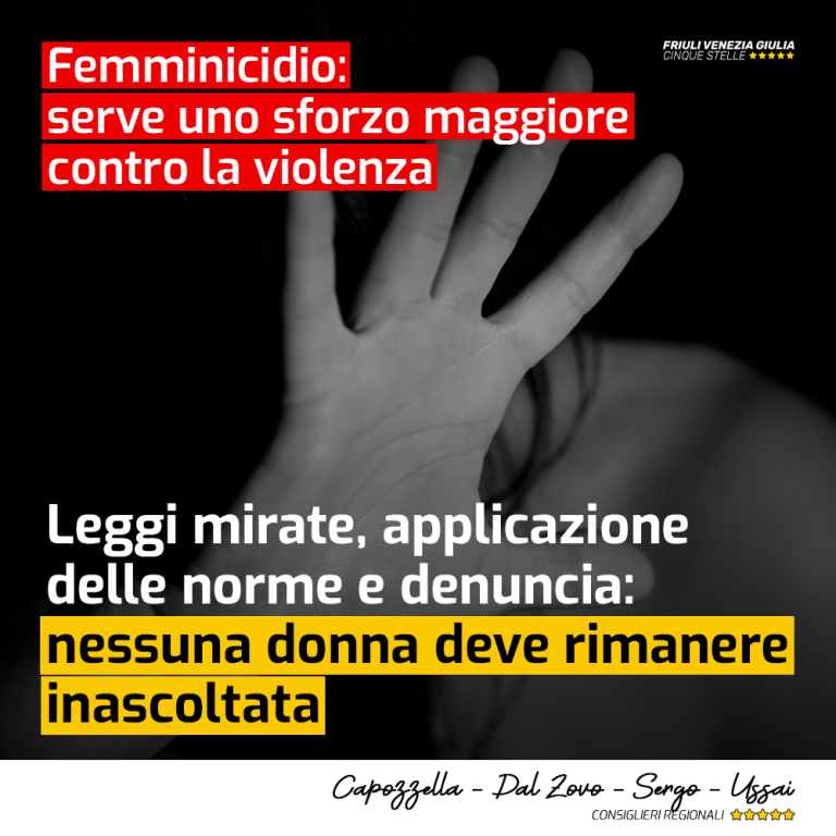 Femminicidio, serve sforzo maggiore contro violenza