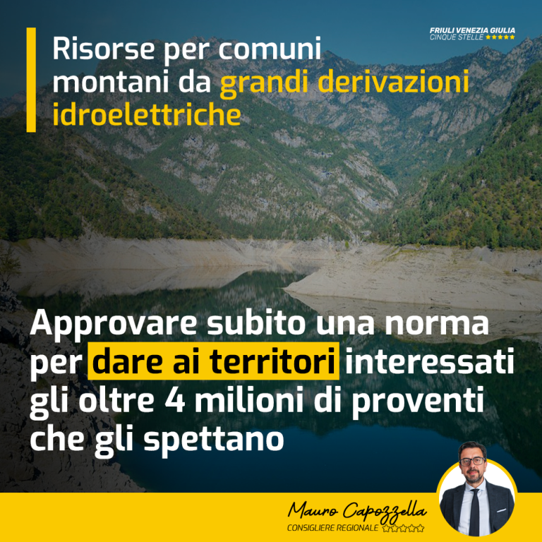 Approvare norma per sbloccare risorse da grandi derivazioni idroelettriche