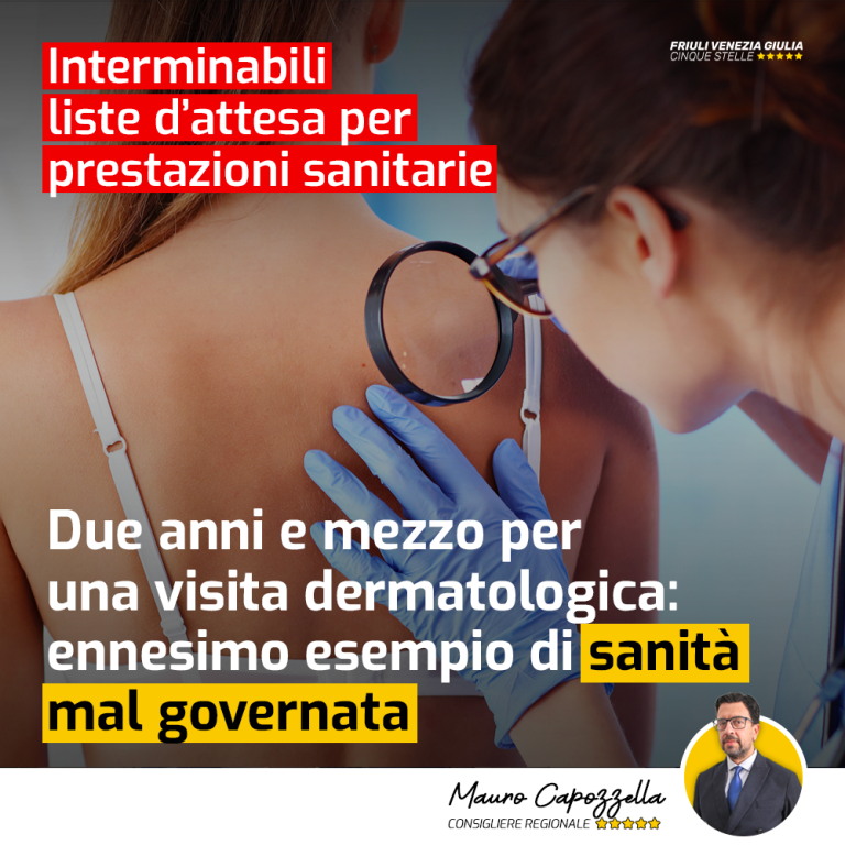 Altro caso di interminabile attesa per una prestazione sanitaria