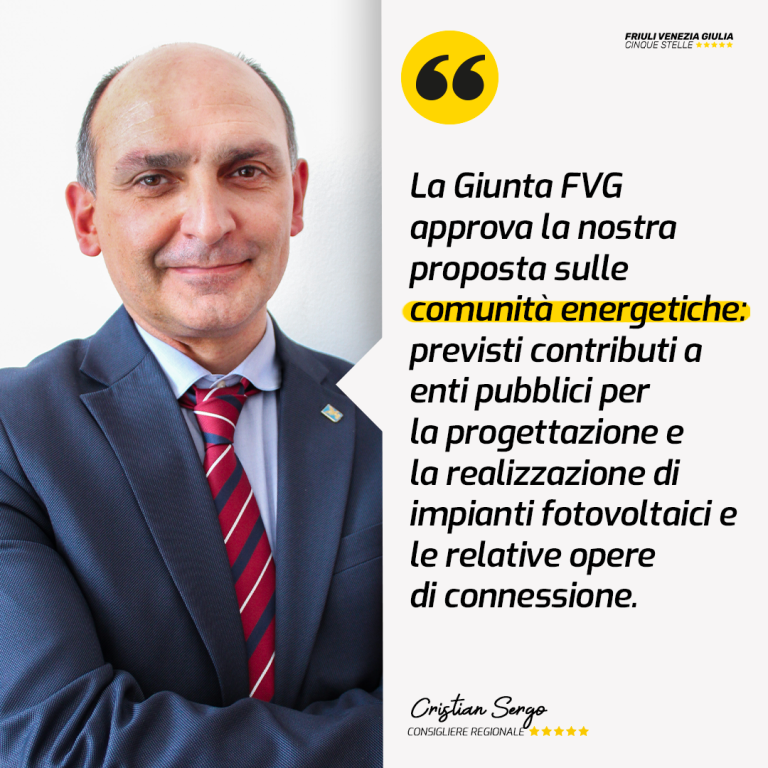 Comunità energetiche, approvata dalla Giunta la proposta del M5S