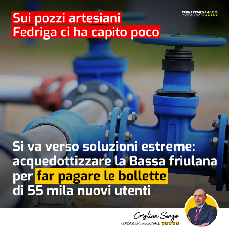 Sui pozzi artesiani Fedriga ci ha capito poco