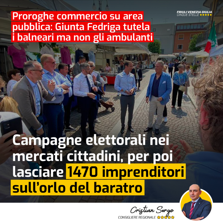 Giunta Fedriga tutela i balneari ma non il commercio ambulante