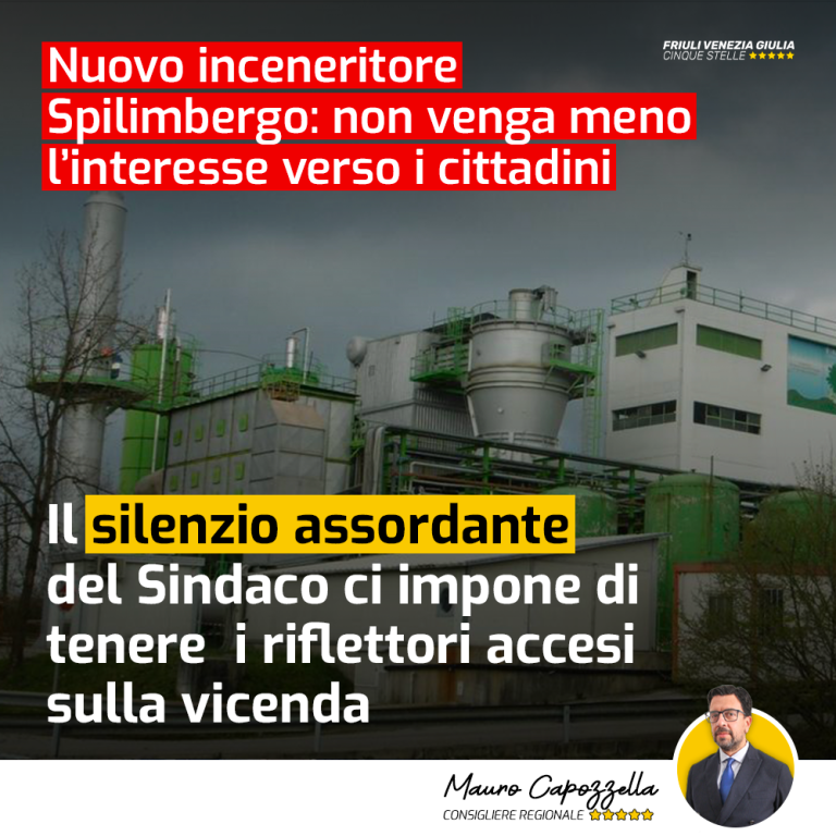 Nuovo inceneritore Spilimbergo, non venga meno l’interesse verso i cittadini