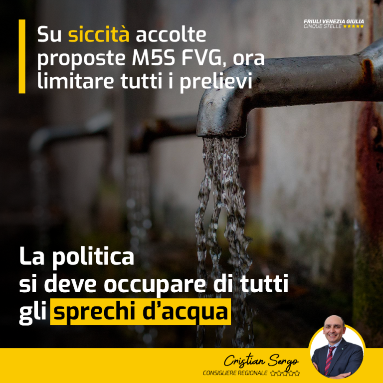 Siccità: Giunta accoglie nostre proposte, ora pensi alle imprese