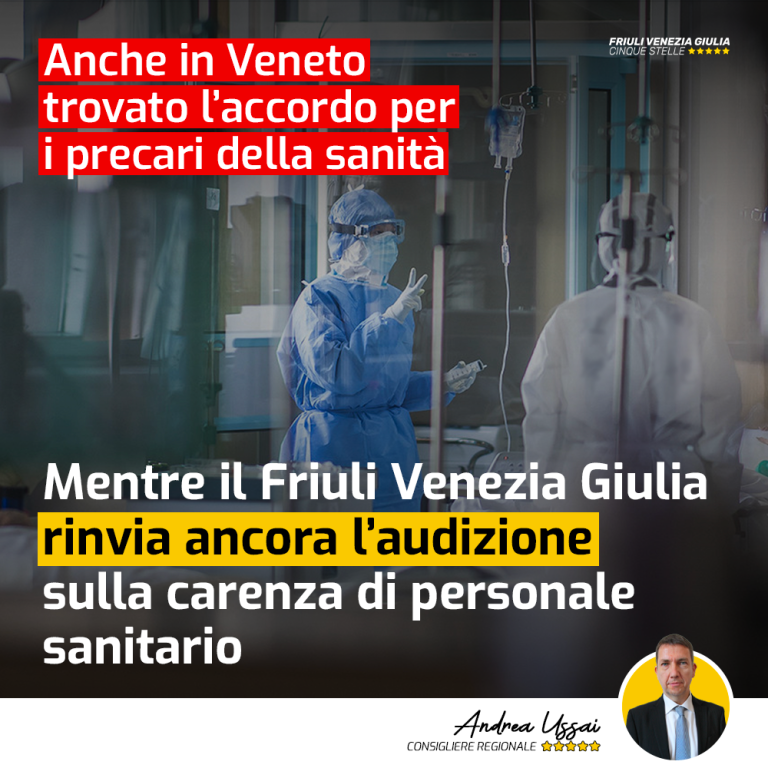 Anche in Veneto accordo per i precari della sanità, il FVG rinvia l’audizione