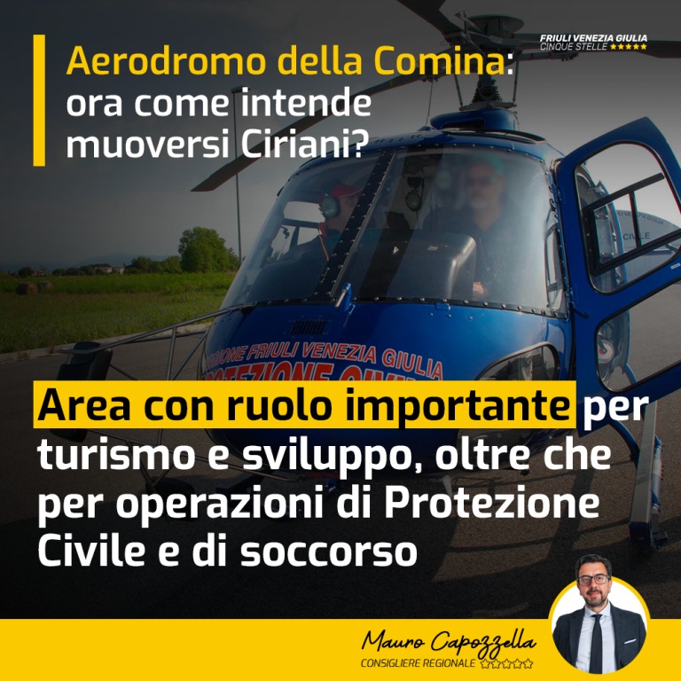 Aerodromo Comina, ora come si muove Ciriani?