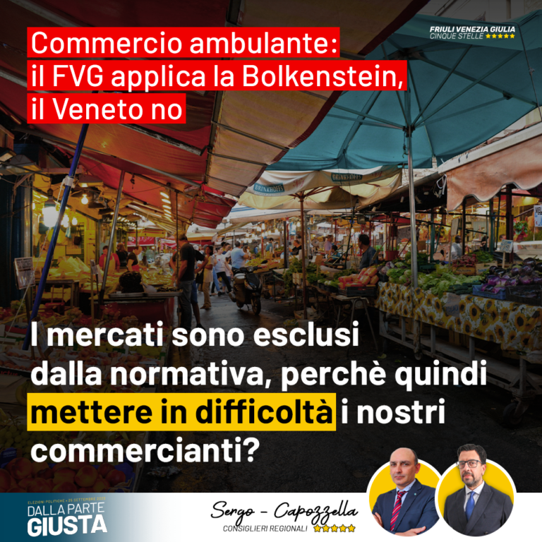 Commercio ambulante: FVG applica Bolkenstein, Veneto no