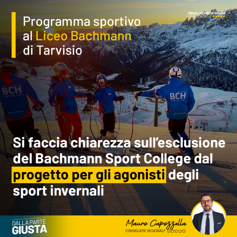 Chiarezza su programma sportivo al Liceo Bachmann di Tarvisio