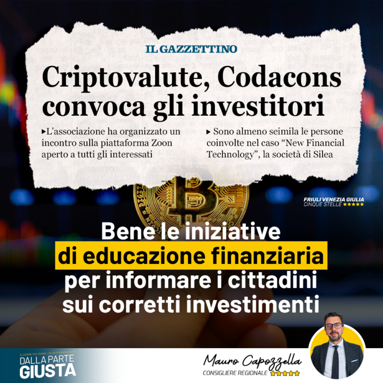 Criptovalute, bene iniziative per informare su investimenti corretti