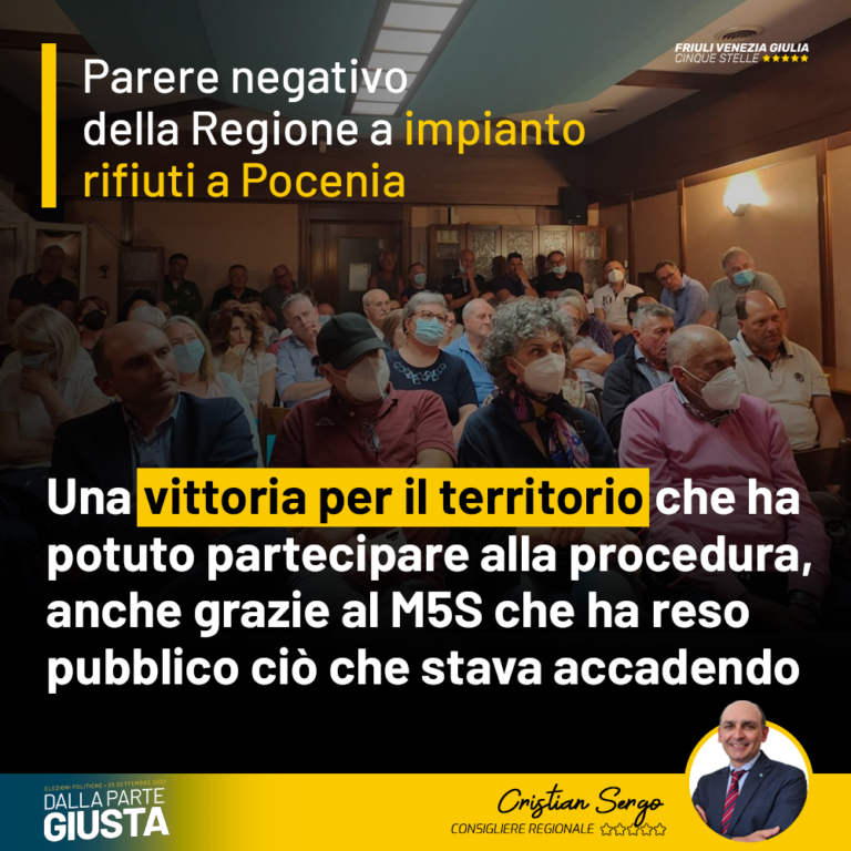 Parere negativo Regione a impianto rifiuti a Pocenia vittoria per il territorio