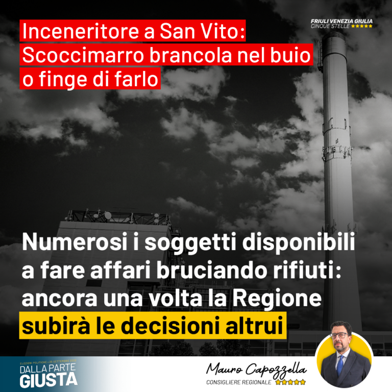 Inceneritore a San Vito, Regione brancola nel buio o finge di farlo