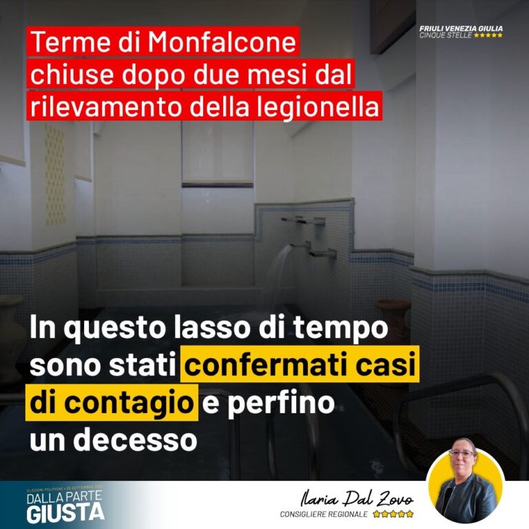 Legionella a Terme Monfalcone, chiusura dopo due mesi dal rilevamento