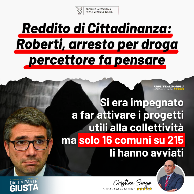 Invece di attaccare il Reddito di cittadinanza, Roberti attacchi sé stesso