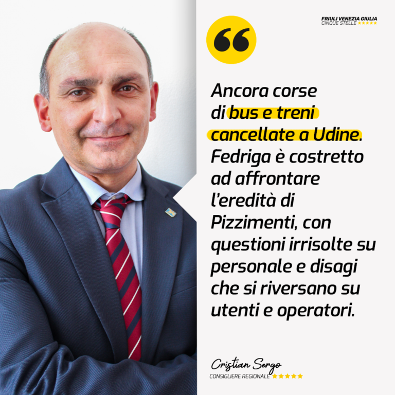 Corse di bus e treni cancellate a Udine. Fedriga costretto ad affrontare l’eredità Pizzimenti