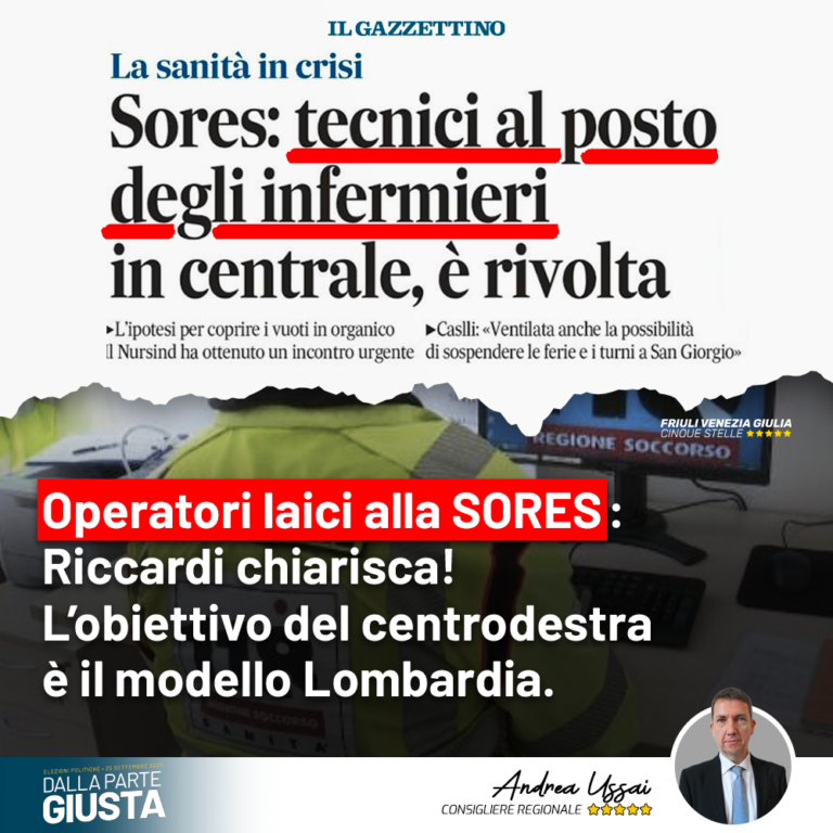 Tecnici alla SORES, obiettivo è modello Lombardia