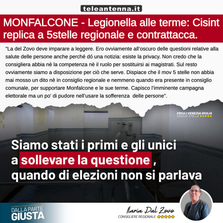 Campagna elettorale su legionella alle Terme di Monfalcone? Solo richiesta di chiarezza