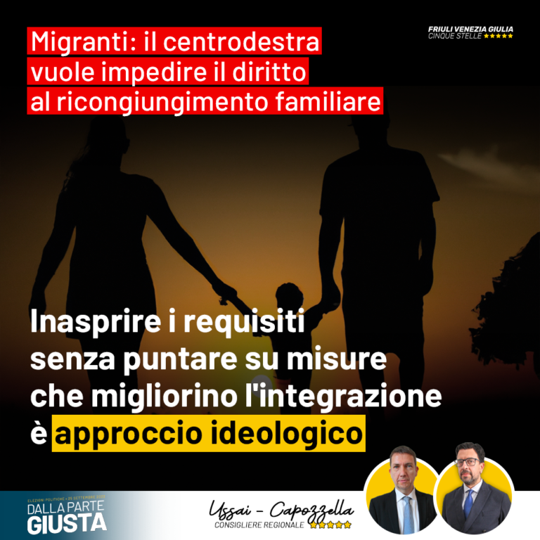 Migranti, centrodestra vuole scoraggiare e impedire ricongiungimento familiare