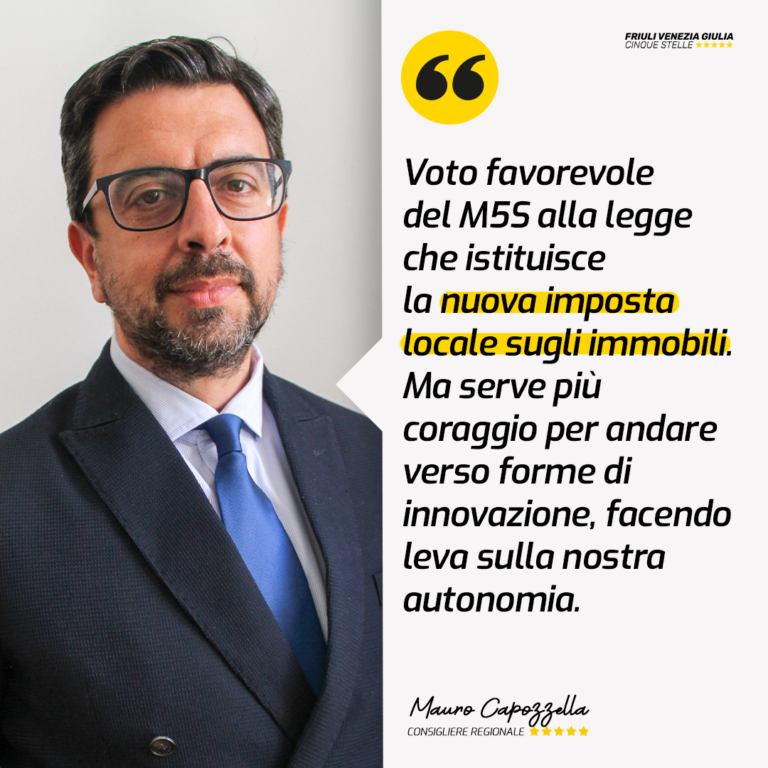 Voto favorevole del M5S su imposta locale immobili. “Ma serve più coraggio”