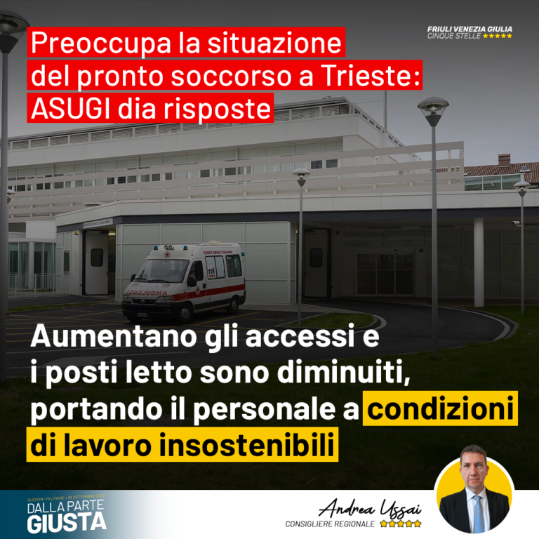 Preoccupa situazione pronto soccorso a Trieste, ASUGI dia risposte