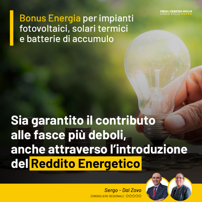 Bonus energia, risorse vadano a chi ne ha bisogno