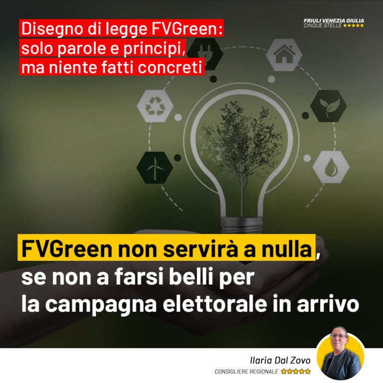 Voto contrario del M5S al ddl FVGreen in Commissione